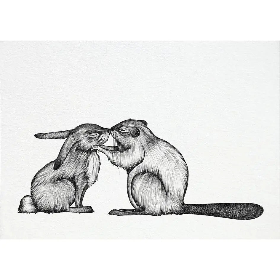 Rabbit and Beaver card