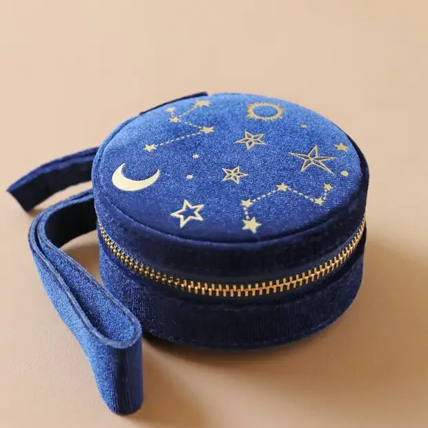 Round Starry Night Jewelry Case