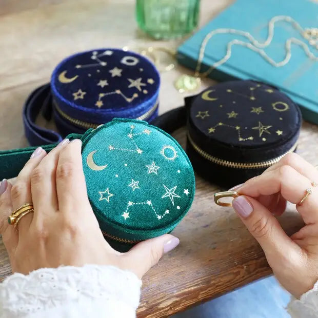 Round Starry Night Jewelry Case