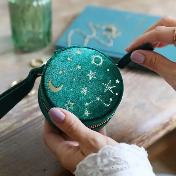 Round Starry Night Jewelry Case