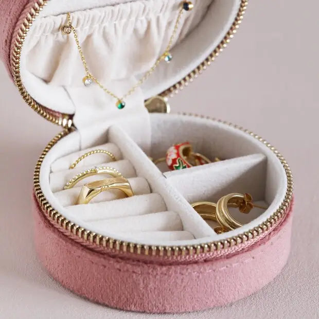 Round Velvet Jewelry Case