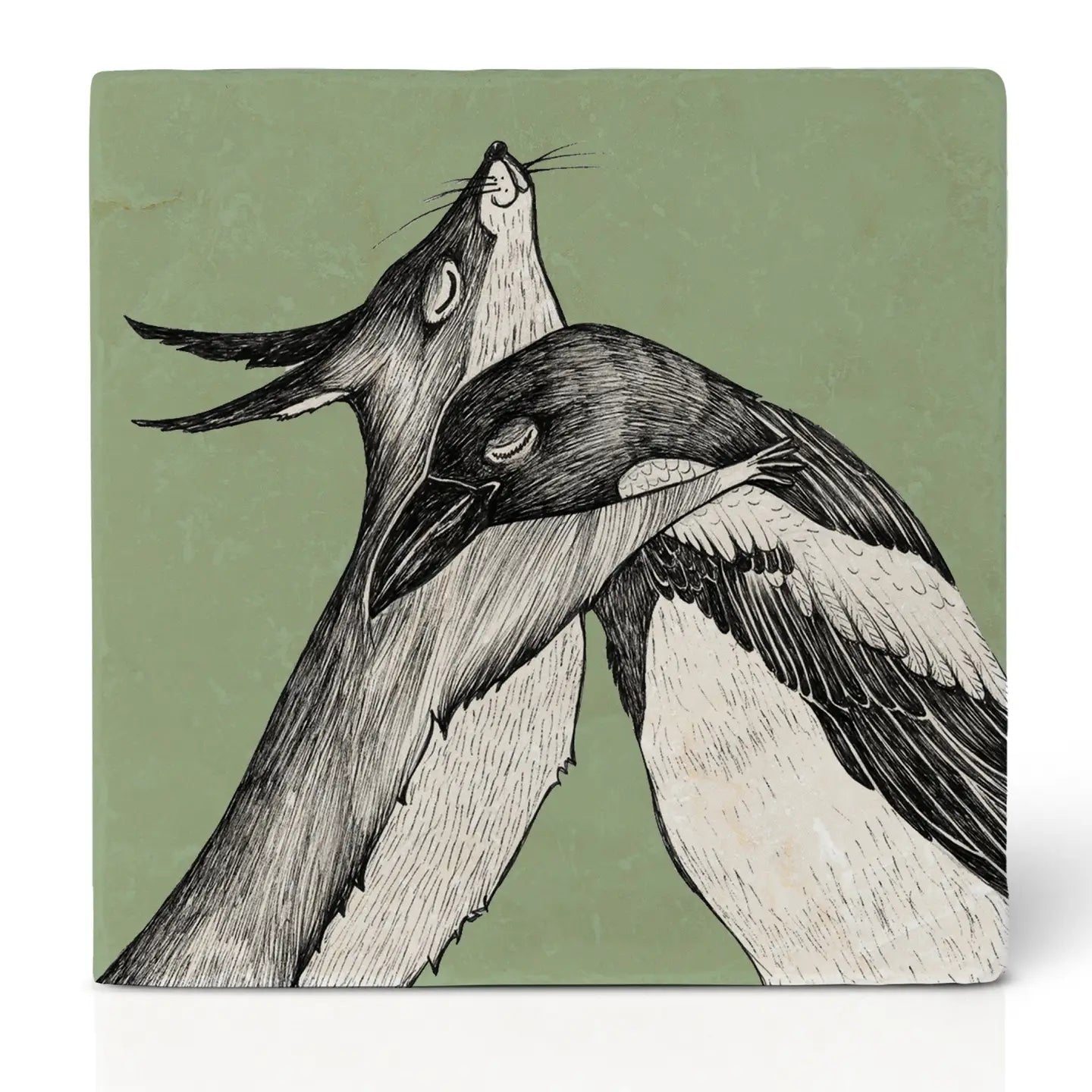 Squirrel and Magpie Coaster