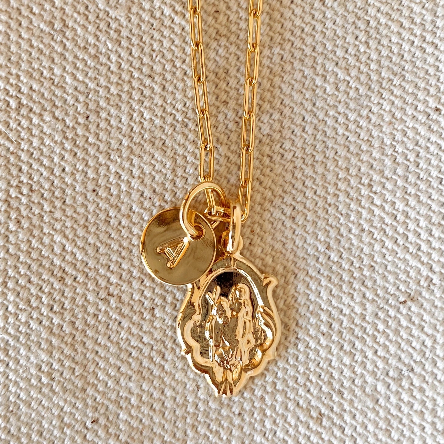 Stamped Initial Charm