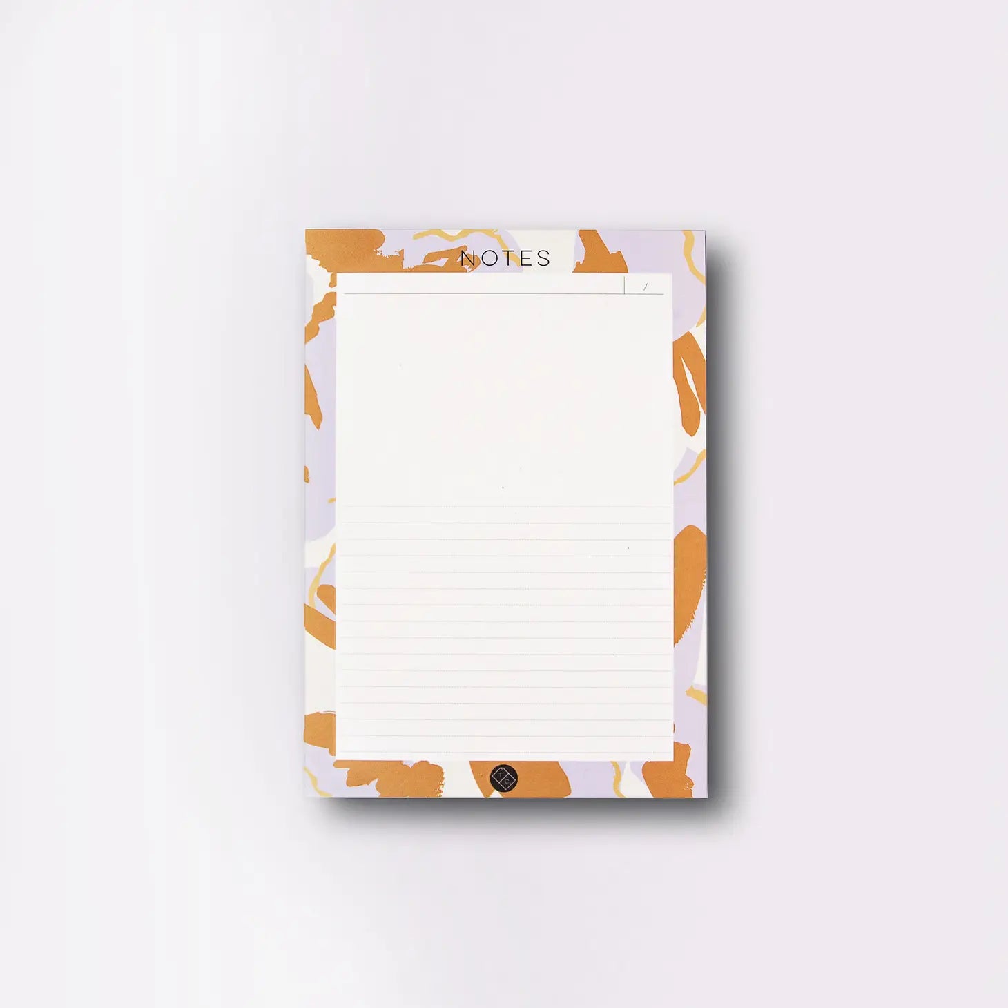  note pad kyoto by the completist, with orange and lilac blotches