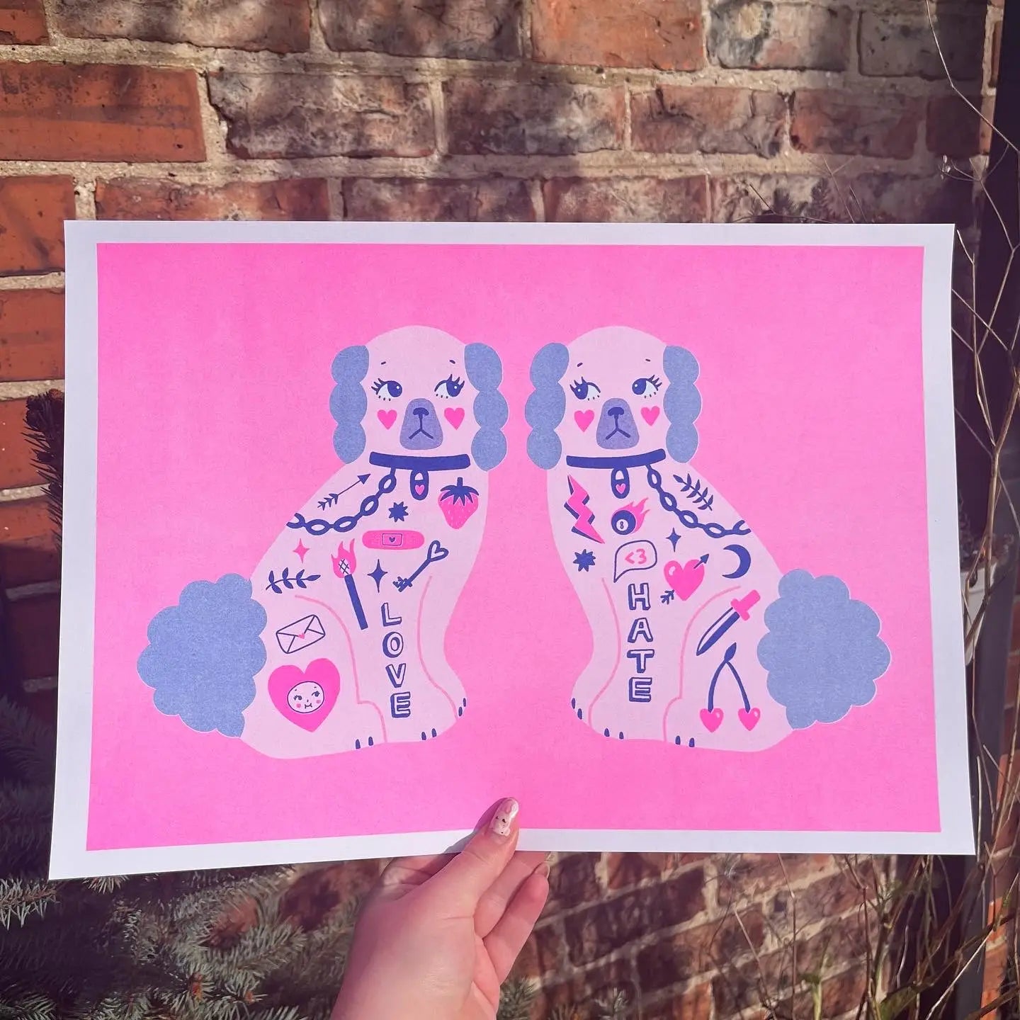 Valentines Dogs print