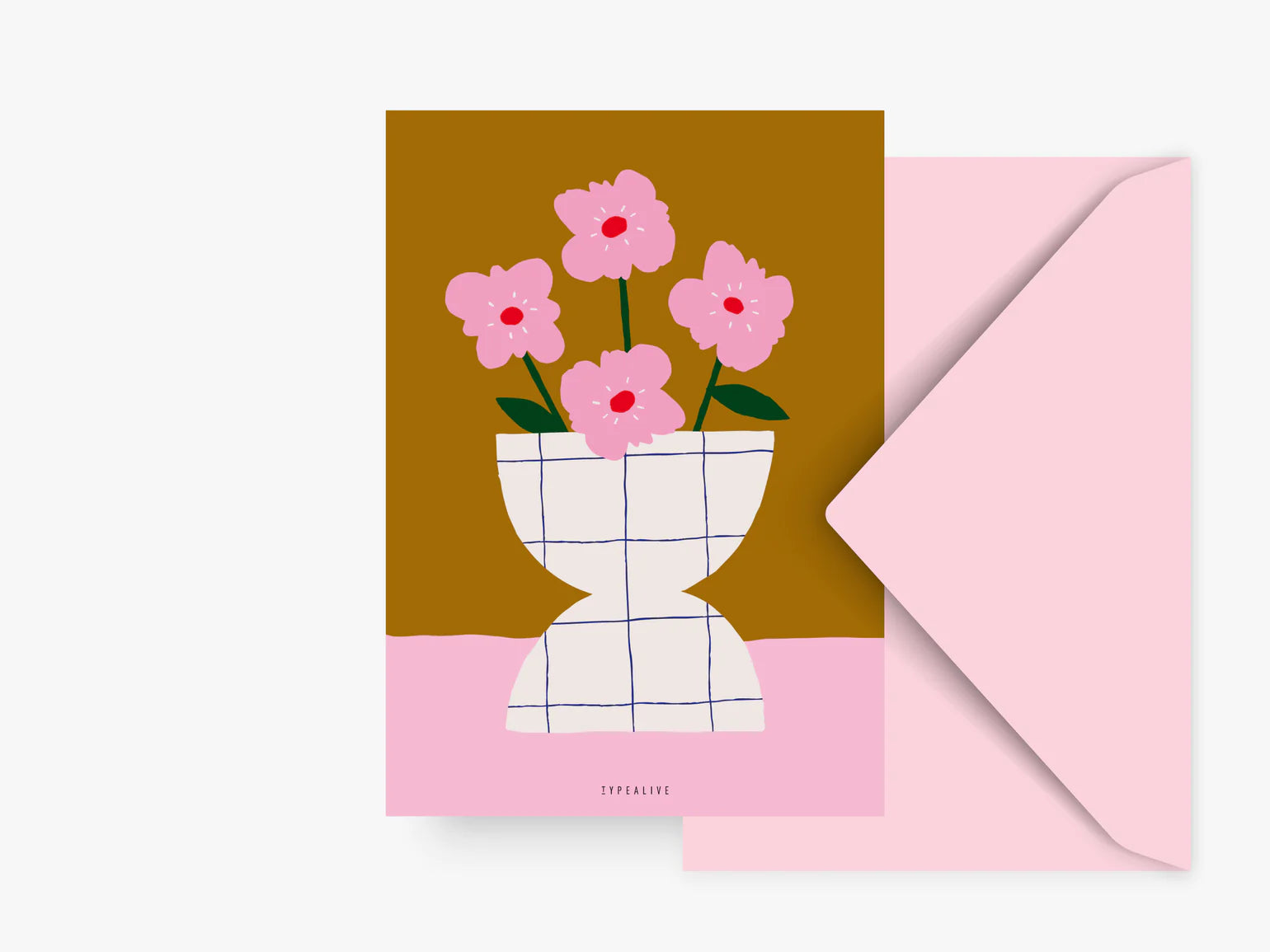 pink flowers card