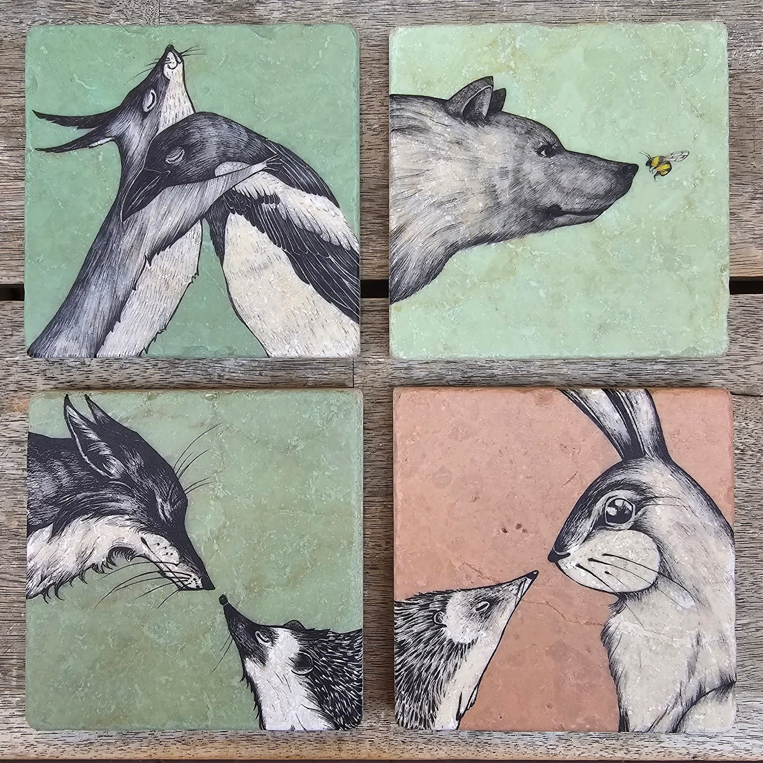 Squirrel and Magpie Coaster