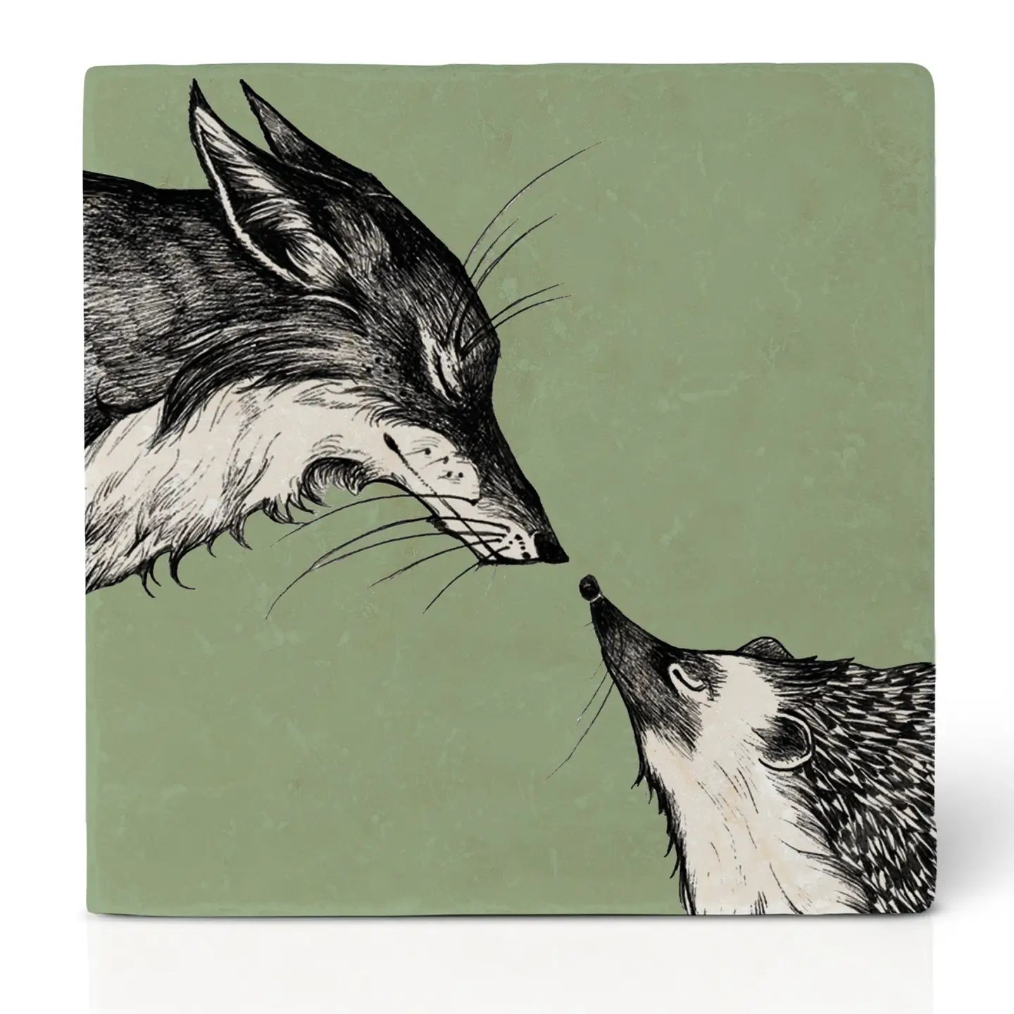 Fox and Hedgehog Coaster