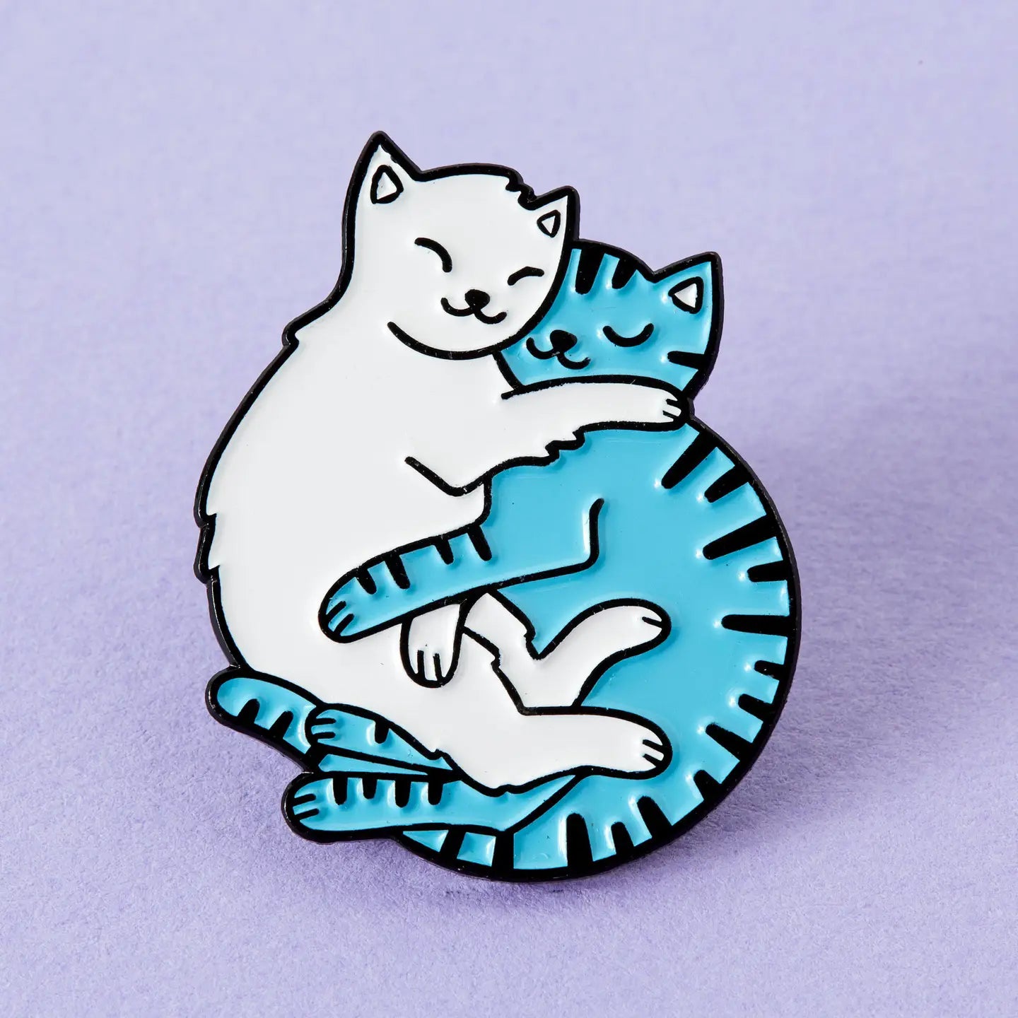 Cuddling Cats pin