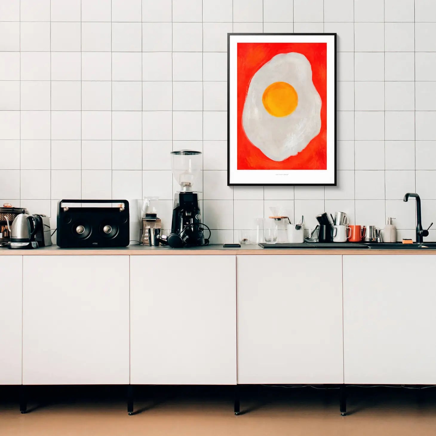 print fried egg on wall