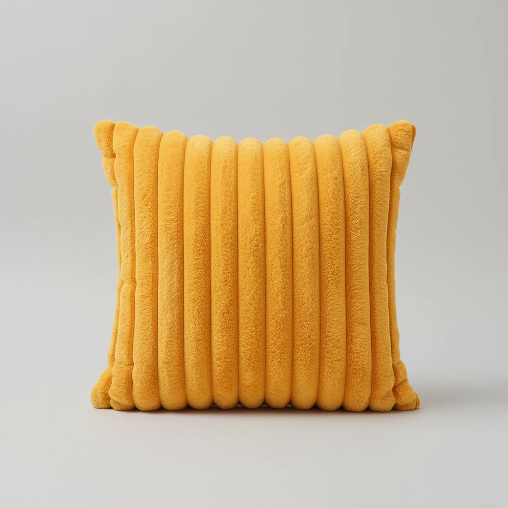 Yellow textured pillow 