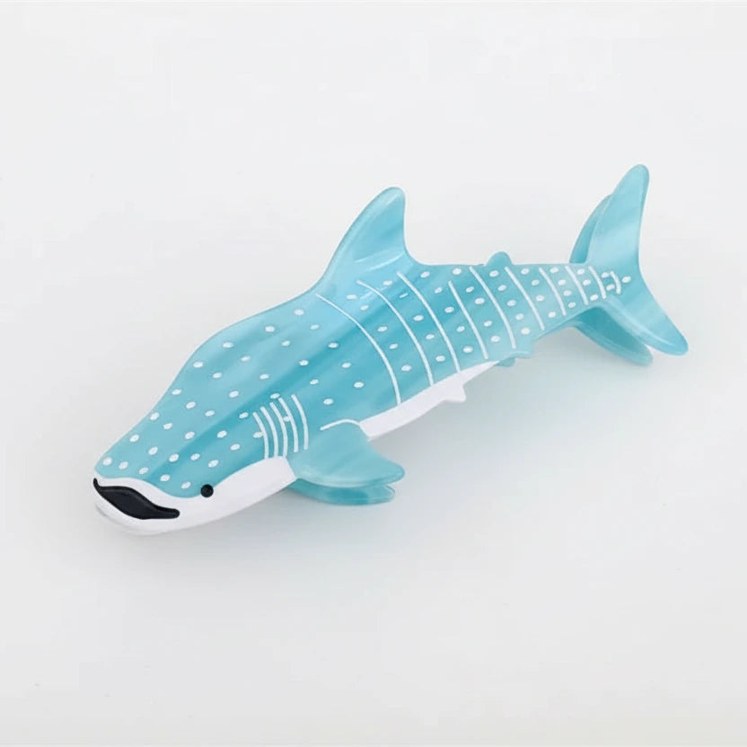 Blue shark-shaped hairclip 