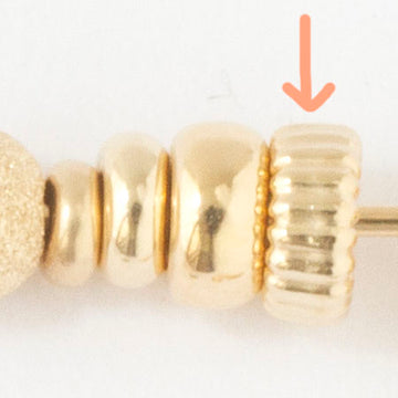 14kt wheel bead /ribbed 4mm