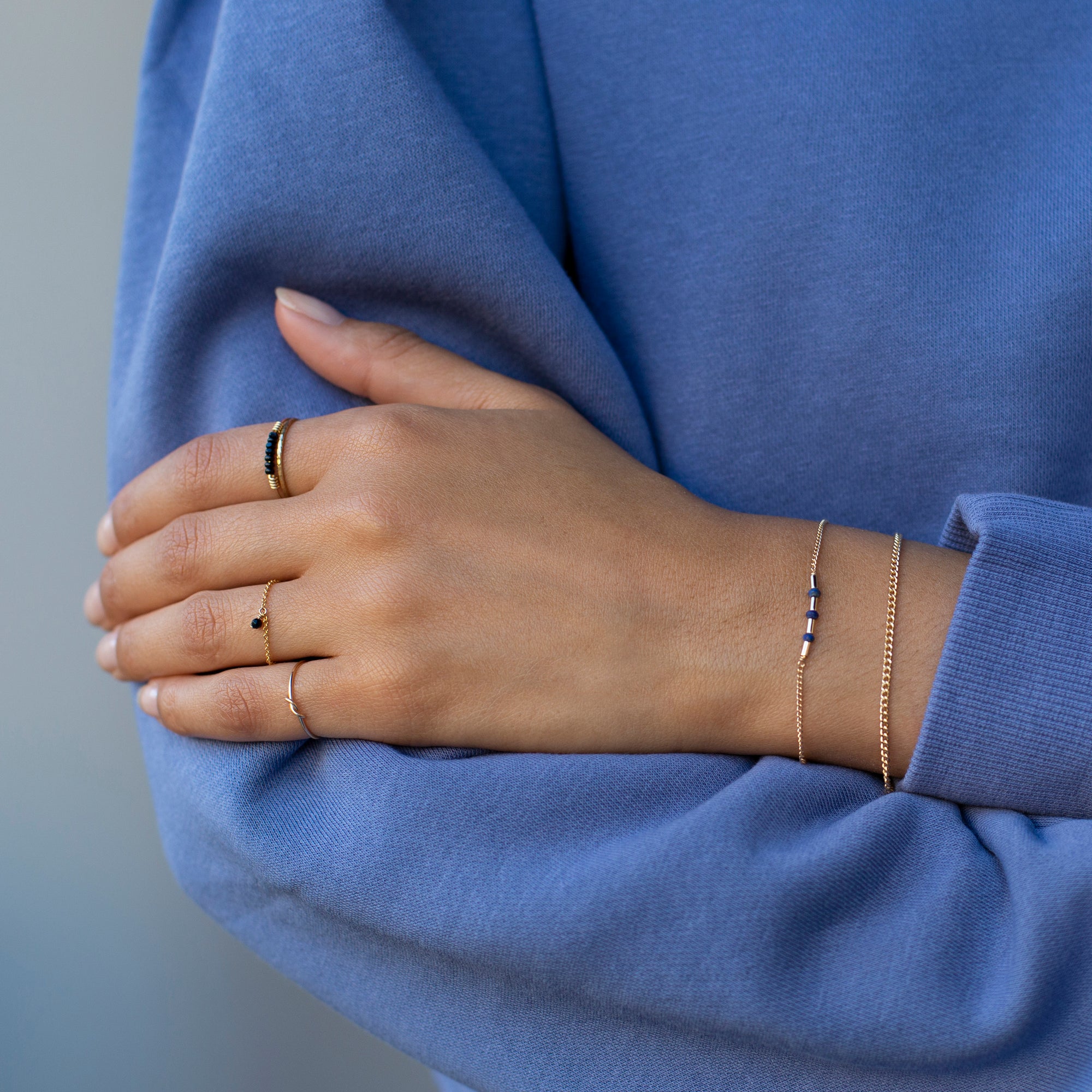 bracelets and rings, gold filled, handmade in Amsterdam